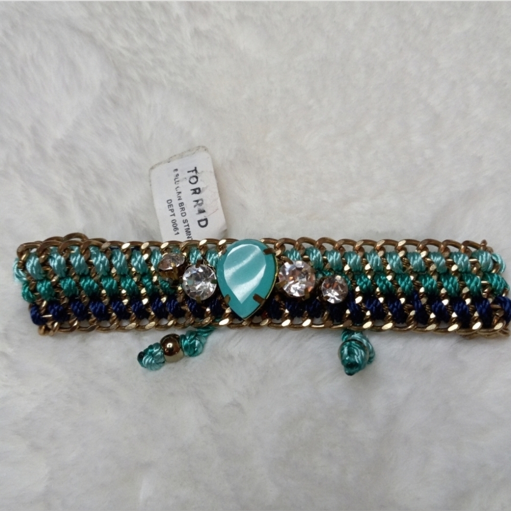 Torrid Chain & Rope Jeweled Statement Bracelet